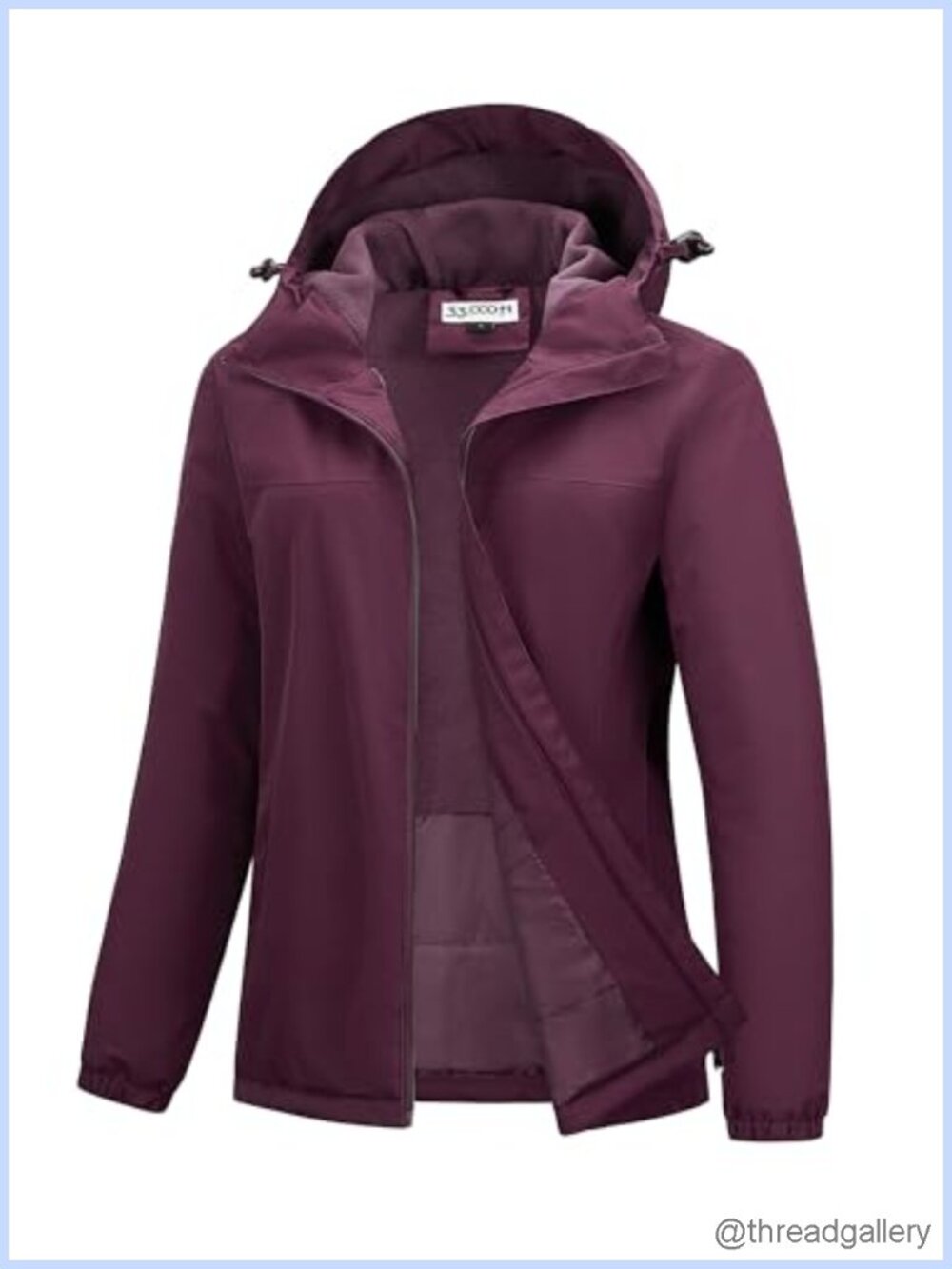 Women's Rain Jacket Fleece Lined Waterproof Hooded Warm Winter Coat
